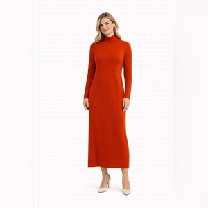 ESPRIT Elegant Orange Long Sleeve Sweater Dress NWT size S